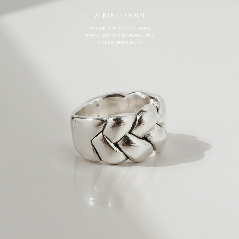 925 Half Braided Ring <br><font>Size 11•14•16•19•21•23•25</font>