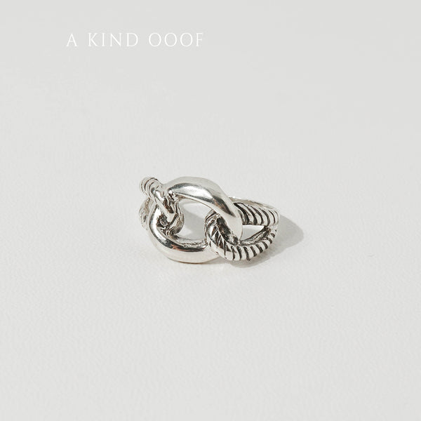925 |Handcrafted| Rope Link Ring <br><font>Size 14</font>