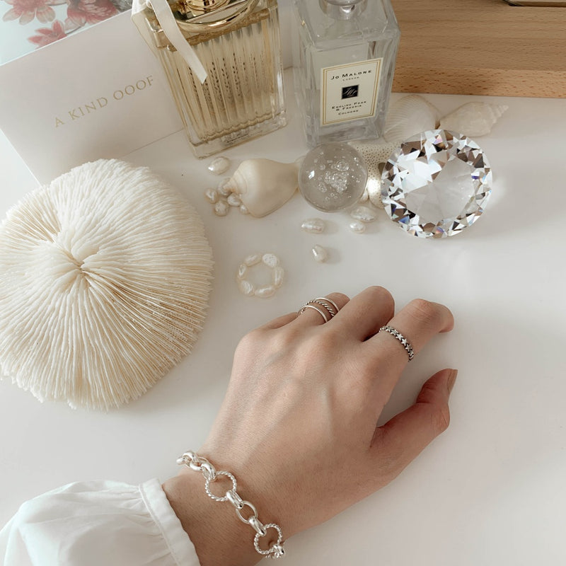 925 |Handcrafted| Sky Full of Silver Stars Ring <br><font>Size 10</font>