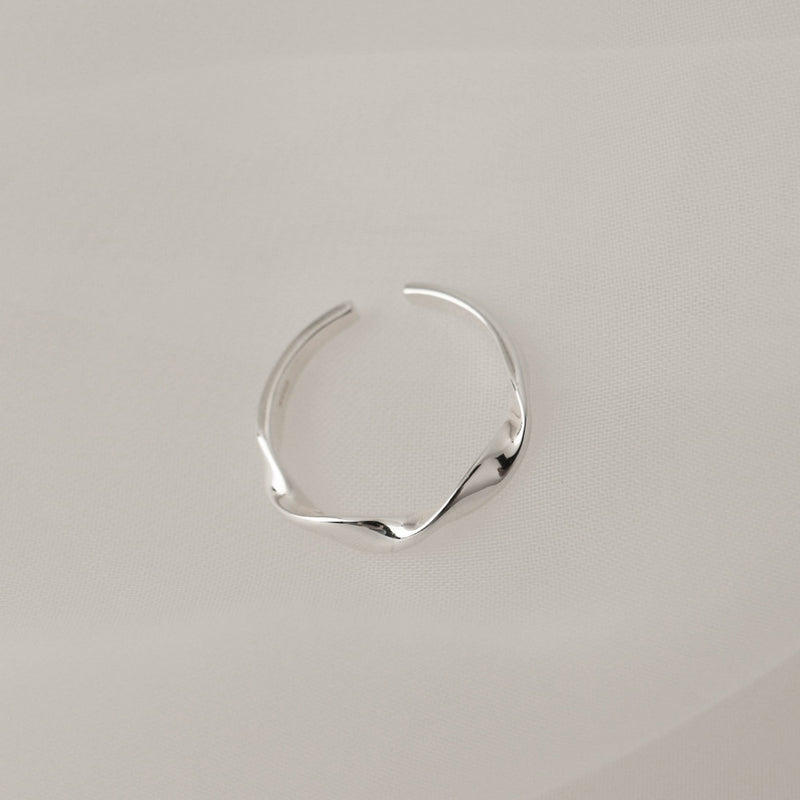 925 |Handcrafted| Ripples Refraction Open Ring <br><font>Size 9•14</font>