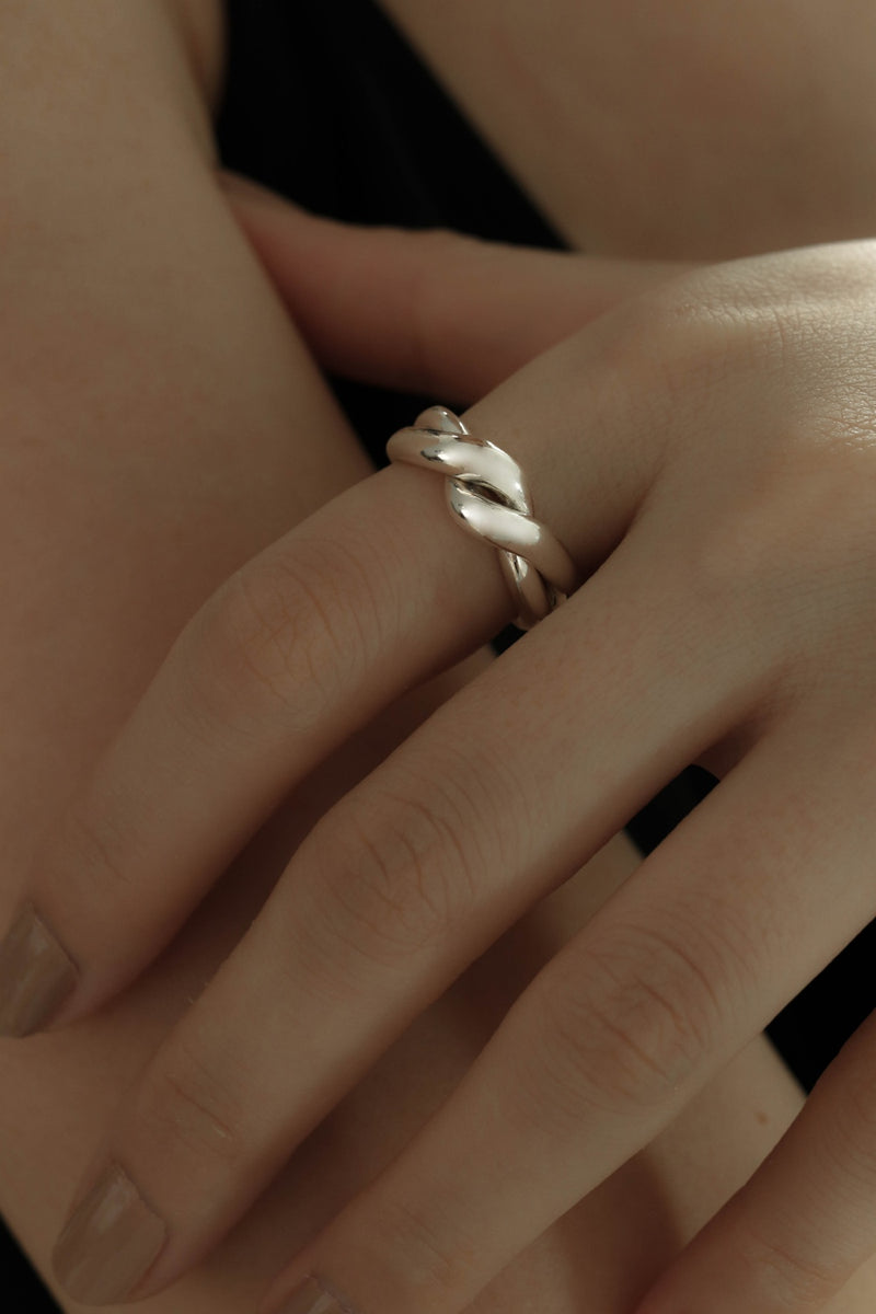 925 |Handcrafted| Duo Heartbeat Ring<br><font>Size 9•11•13•15•17•21</font>"l
