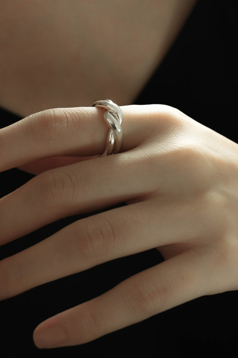 925 |Handcrafted| Duo Heartbeat Ring<br><font>Size 9•11•13•15•17•21</font>"l