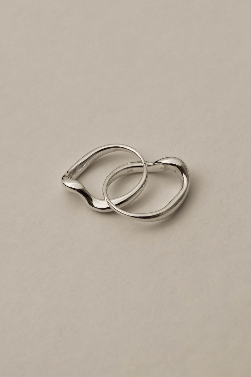 925 |Handcrafted| Duo Heartbeat Ring<br><font>Size 9•11•13•15•21</font>"l