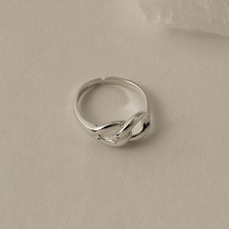 925 |Handcrafted| Infinite Link Chain Open Ring <br><font>Free Size 11-15</font>