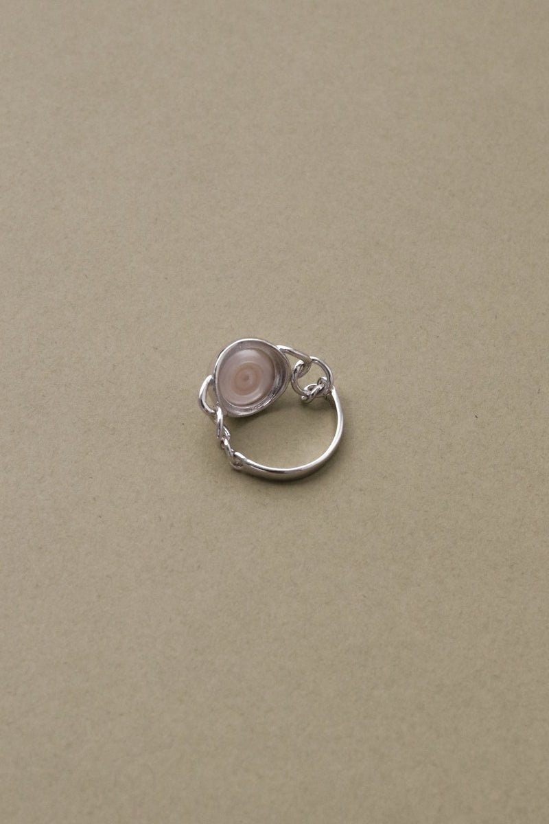 925 Silver Grande Pearle Ring <br><font>Size 12•13</font>
