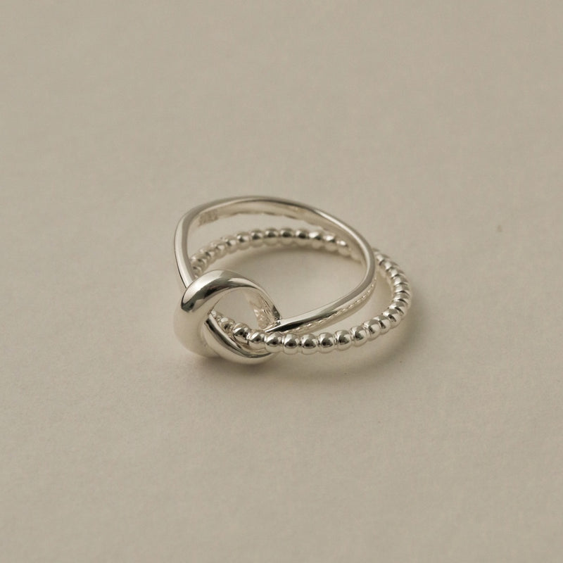 925 Silver Lovely Knot Duo Ring<br><font>Size 12•14•16</font>