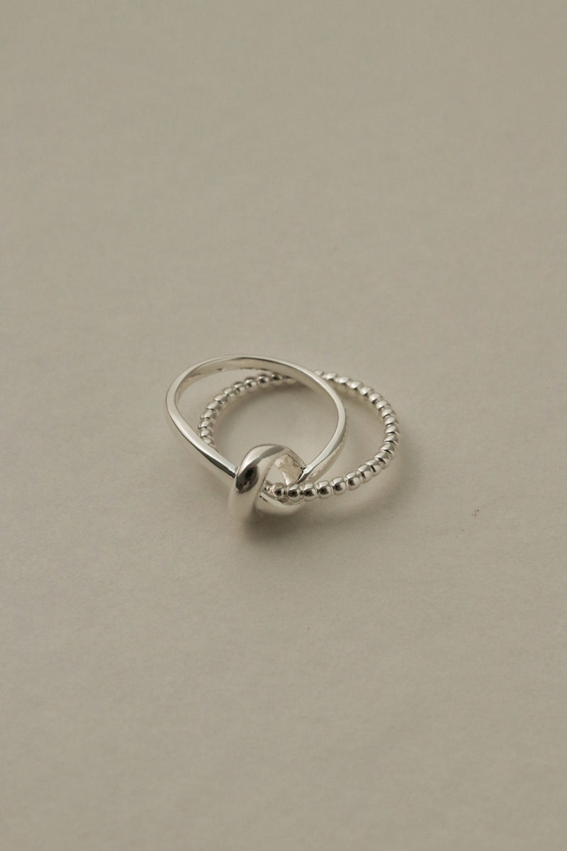 925 Silver Lovely Knot Duo Ring<br><font>Size 12•14•16</font>