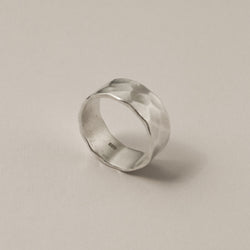 925 |Handcrafted| Silver Matte Hammered Men's Ring <br><font>Size 18•21•25•27</font>