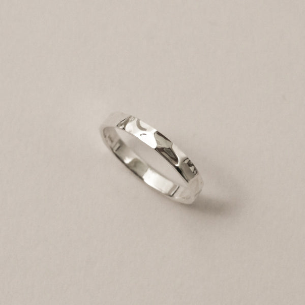 925 |Handcrafted| Silver Matte Hammered Ring <br><font>Size 10•11•16</font>