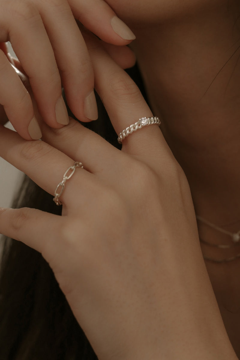 925 Silver Starlight Chain Ring <br><font>Size 9•11•14•16•19</font>